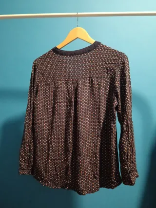 Blusa vintage Dressing estampado azul talla L