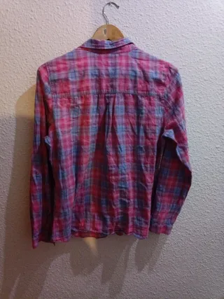 Camisa Camaieu cuadros azul y rojo