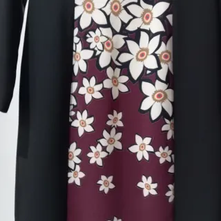 Vestito Elegante Nero e Bordeaux Taglia XXL