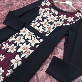 Vestito Elegante Nero e Bordeaux Taglia XXL