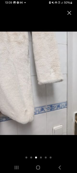 Abrigo pelo blanco talla M