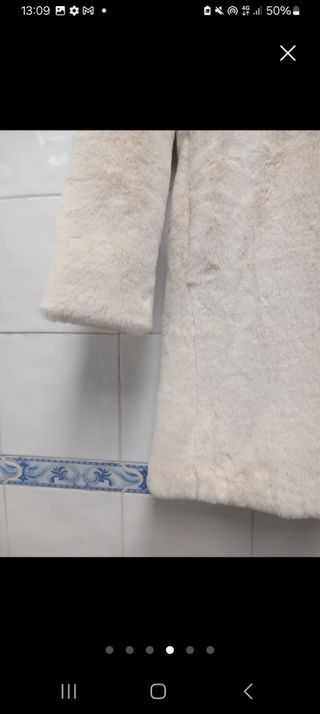 Abrigo pelo blanco talla M