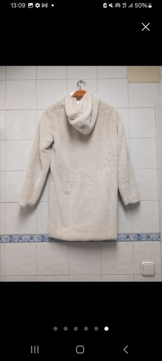 Abrigo pelo blanco talla M