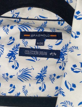Camisa Spagnolo Estampada Azul y Blanca
