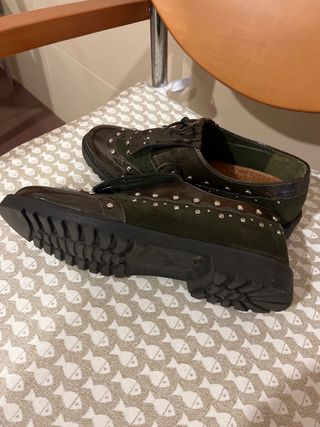 Zapatos de invierno verde oscuro