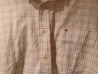 Camisa Tommy Hilfiger cuadros  beige,granate verde