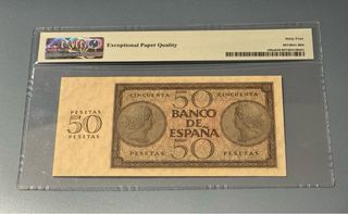 50 Pesetas España 1936 Burgos PMG 64 EPQ