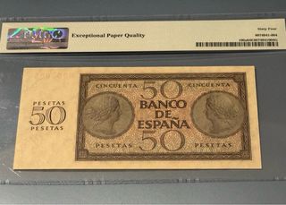 50 Pesetas España 1936 Burgos PMG 64 EPQ