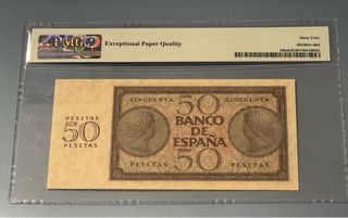 50 Pesetas España 1936 Burgos PMG 64 EPQ