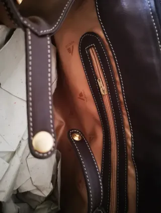 Bolso de Hombro Vicosa Piel Cocodrilo Marrón