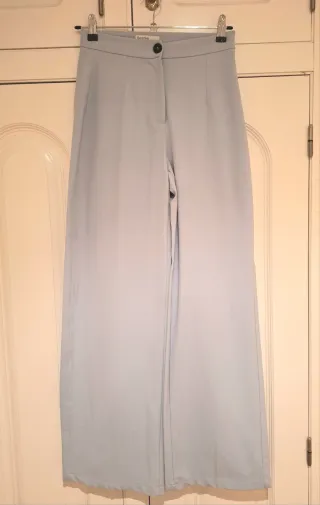 Pantalones Pallazo-Azul celeste