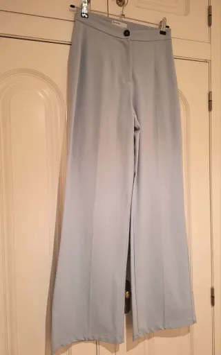 Pantalones Pallazo-Azul celeste