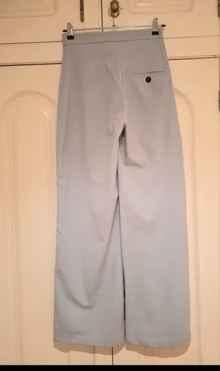 Pantalones Pallazo-Azul celeste