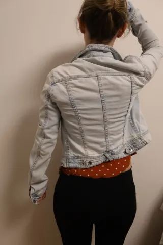 Cazadora vaquera corta mujer azul claro