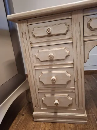 Escritorio Vintage Madera blanco roto