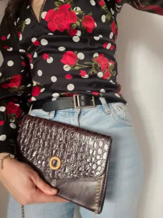 Bolso de fiesta vintage burdeos