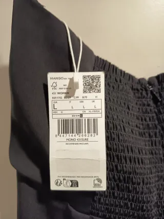 Mono Mango Negro Talla L Nuevo con Etiqueta