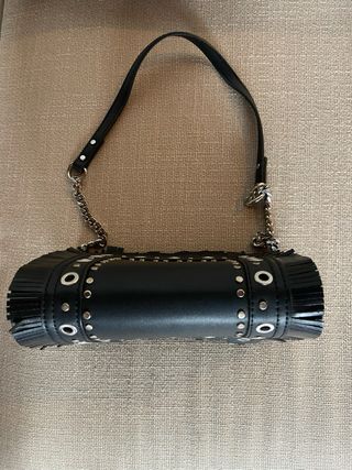 Bolso Zara Negro con Flecos y Tachuelas