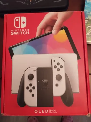 Nintendo Switch OLED Blanca + Mando + Juego +Funda