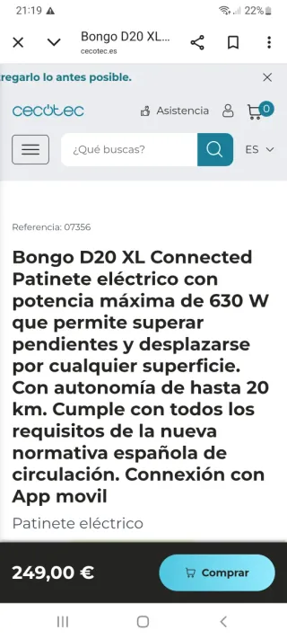Patinete Eléctrico cecotec bongo Negociable
