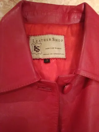 Chaqueta Cuero Roja Talla S