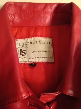 Chaqueta Cuero Roja Talla S