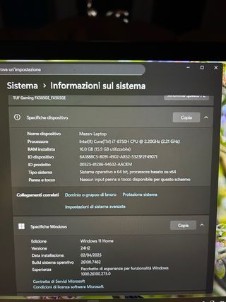 Portatile Gaming Asus Nero e Rosso