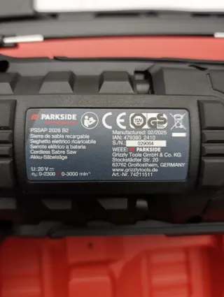 Sierra Sable Recargable Parkside 20V