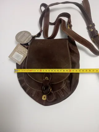 Bandolera Dayaday Piel Marrón. Herrajes dorado