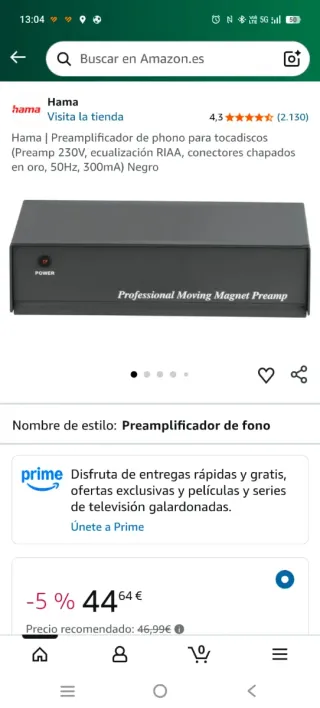 Preamplificador de phono HAMA