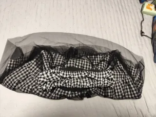 Falda tul cuadros blanco y negro