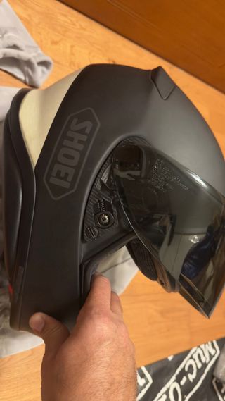 Casco Moto Shoei NXR Negro con Rayas