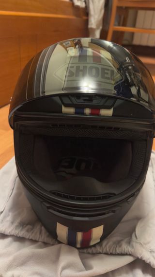 Casco Moto Shoei NXR Negro con Rayas