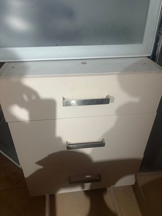 3 Muebles Cocina Beige/Plata muy buena calidad
