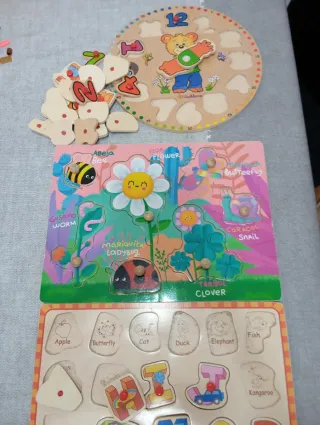 4 Puzzles de Madera Infantiles