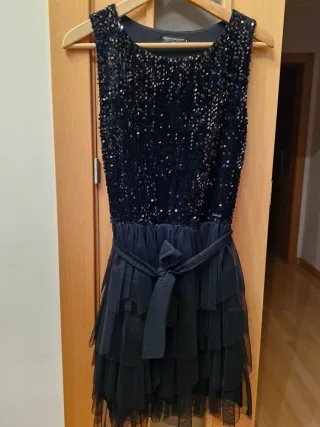 Vestido Negro Brillante Talla S