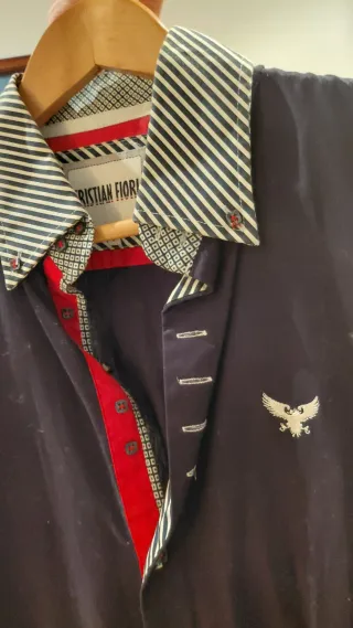 Camisa GIAN FIORE Azul y Roja