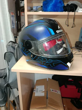 Casco Shark Integral Azul y Negro