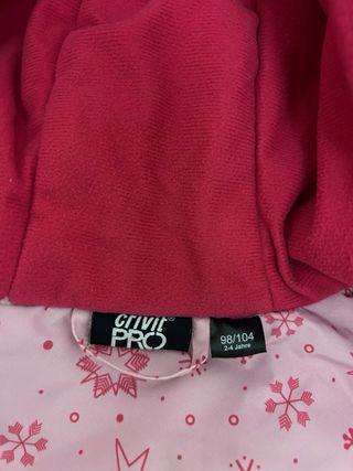 Chaqueta de esquí para niña rosa, talla 2-4 años.