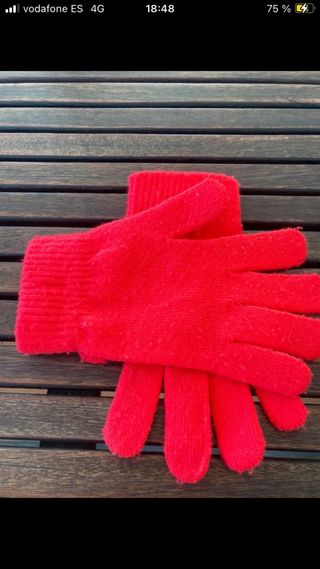 Guantes de lana fucsia fosforitos