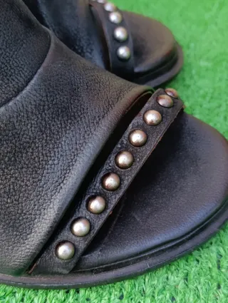 Sandalias A.S.98 Mujer T.41 Negras Tachuelas