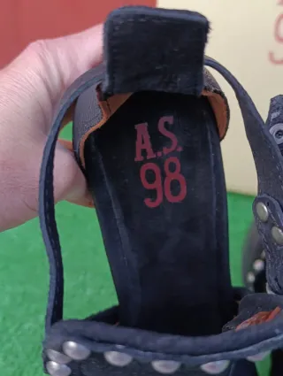 Sandalias A.S.98 Mujer T.41 Negras Tachuelas