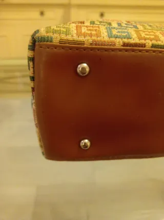 Bolso de lona con monograma multicolor