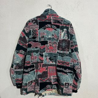 Giacca pile vintage uomo patchwork