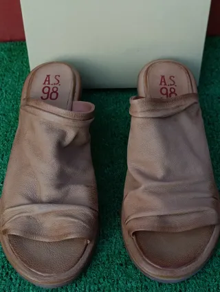 Sandalias A.S.98 Piel Marrón T.39
