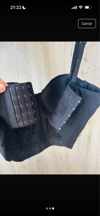 Top Corsé Pedrería Negro Talla Única