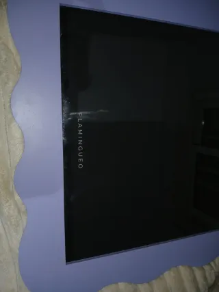 Espejo Flamingueo Marco Ondulado Azul/Morado