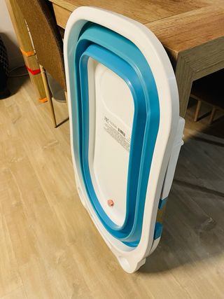 Bañera Plegable Bebé Azul y Blanca