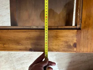 Mesa auxiliar madera maciza y cristal rústica