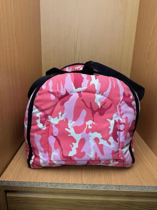 Transportín blando camuflaje rosa.